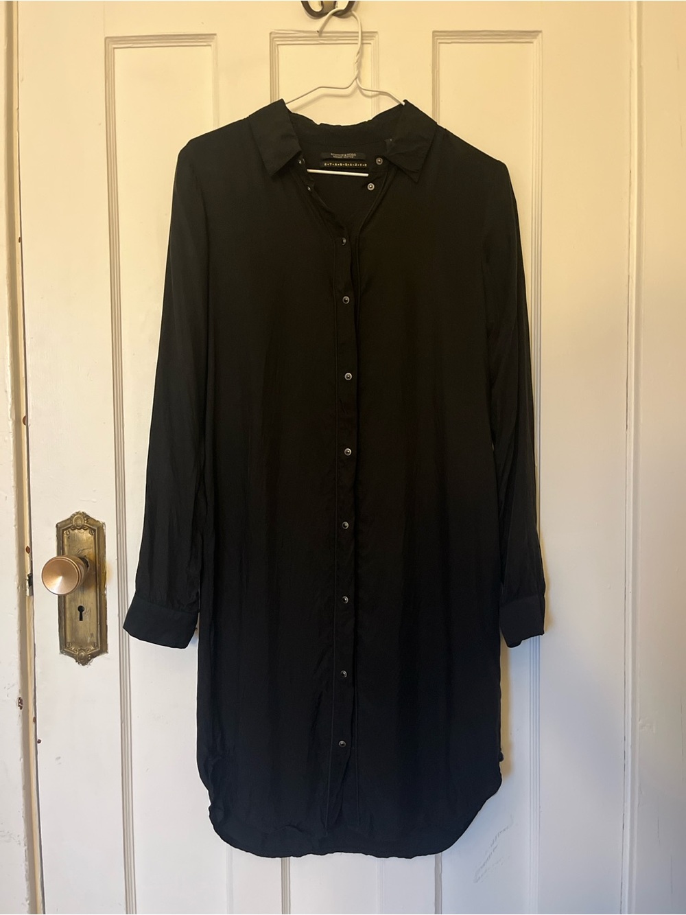 Black Scotch & Soda shirt dress minimalist elevated autumn XS
